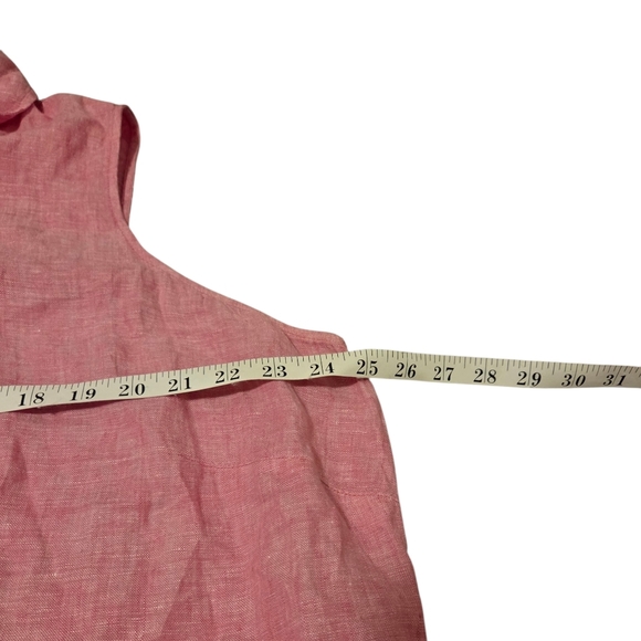 Tahari Women's Light Pink Sleeveless 100% Linen Polo Shirt Dress Buttons Size 2X - Picture 5 of 9
